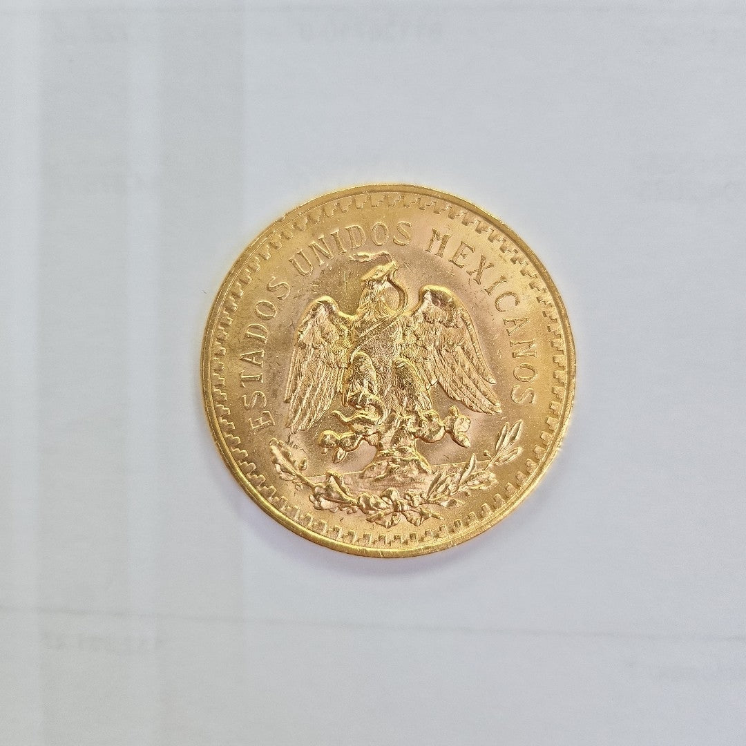 K1 41,60 GRMS - DTO. 0,00 GRMS - 21 K - AVALÚO 79372,80 * IDENTIFICACIÓN  MONEDA NOMINATIVA * MONEDAS PESOS  50 PESOS (SEMINUEVO)