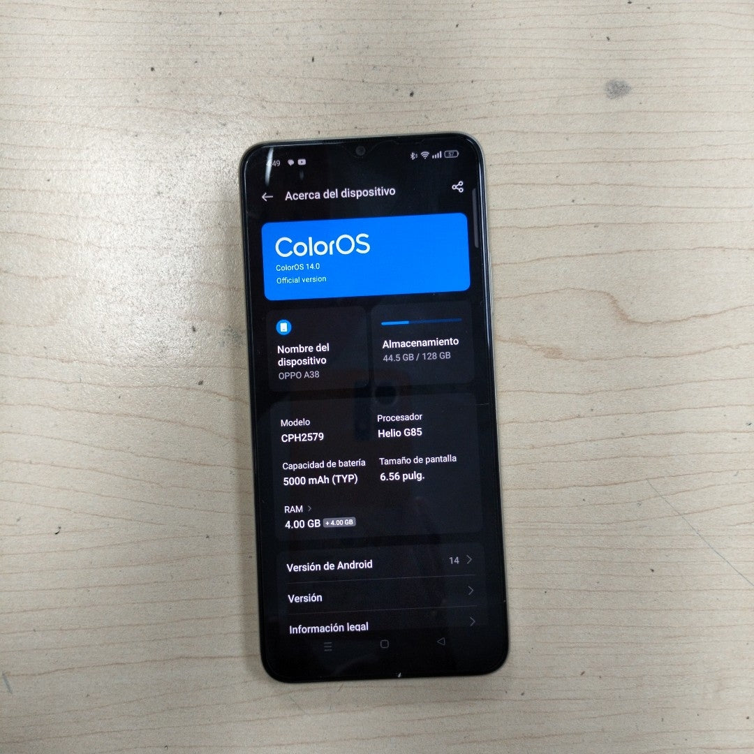 CELULAR OPPO  A38 CPH2579 (2023) 128 GB 4 GB RAM (SEMINUEVO)