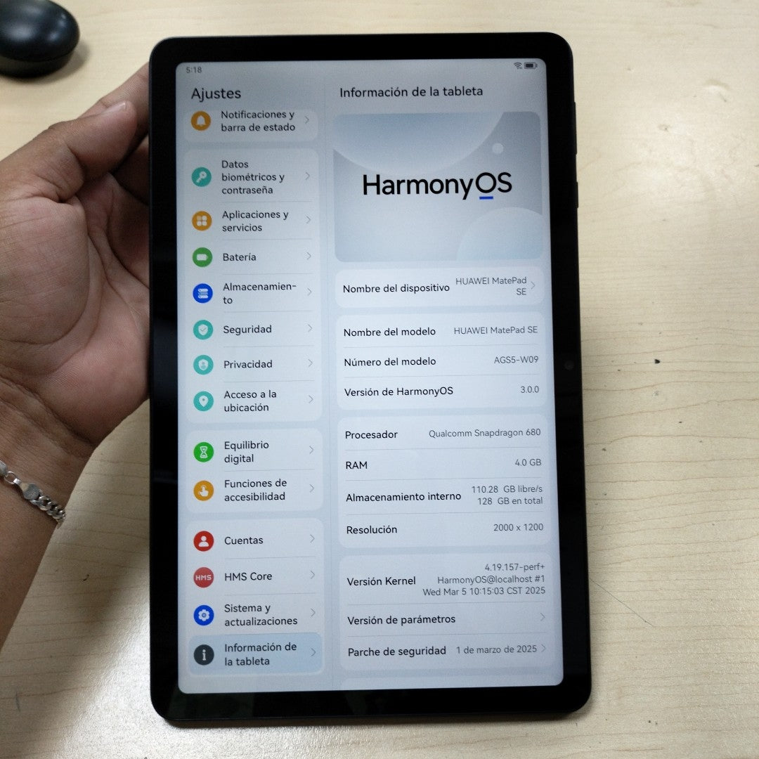 TABLETA HUAWEI MATEPAD SE AGS5-W09 128 GB 4 GB RAM (SEMINUEVO)