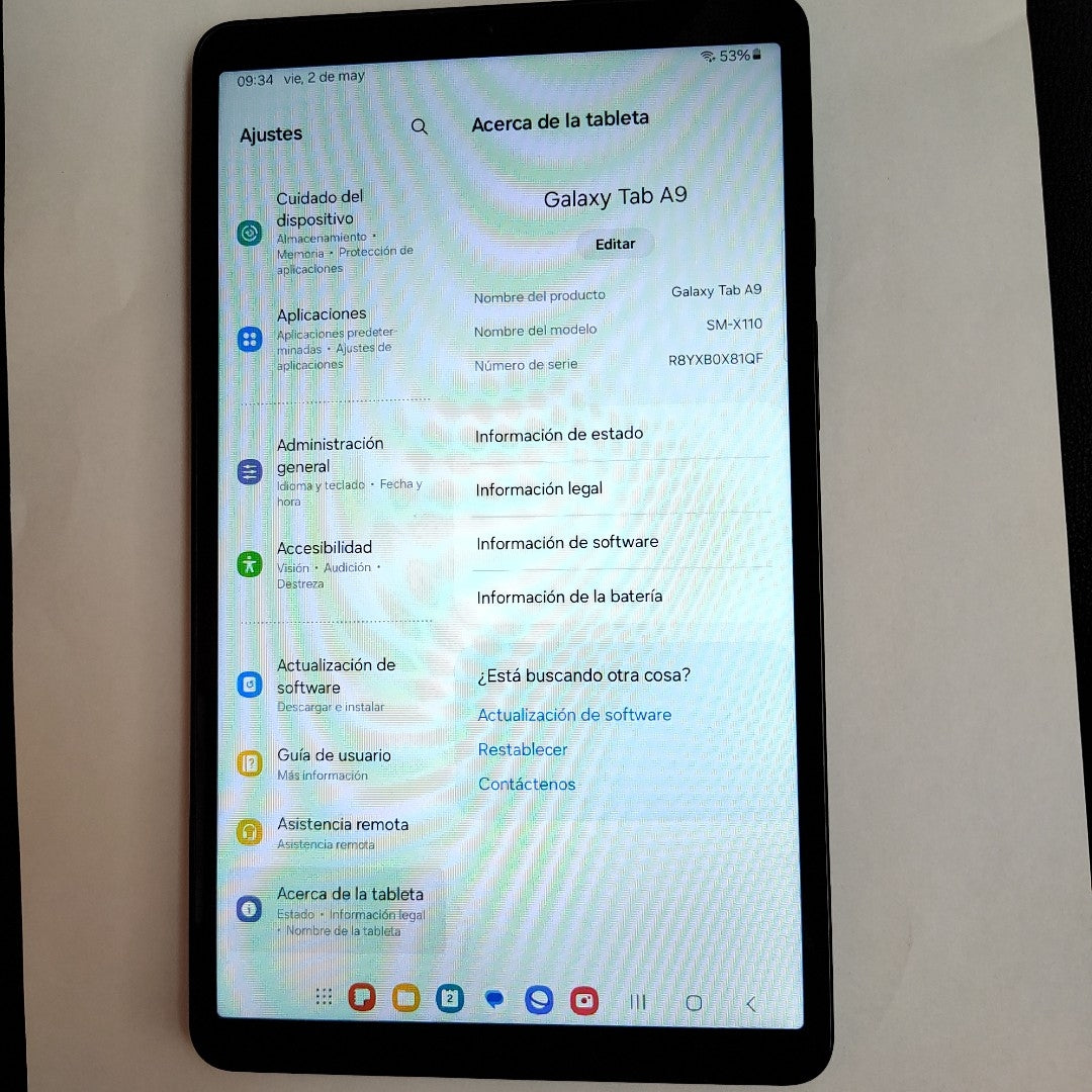 TABLETA SAMSUNG GALAXY TAB A9 SM-X110 (2023) 64 GB 4 GB RAM (SEMINUEVO)