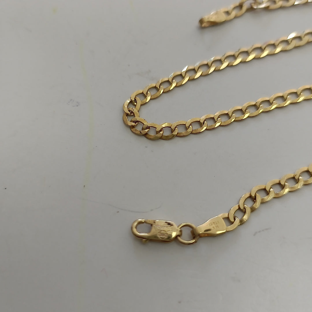 PULSERAS CABALLERO BARBADA AMARILLA ORO 14K 2.7 (NUEVO)
