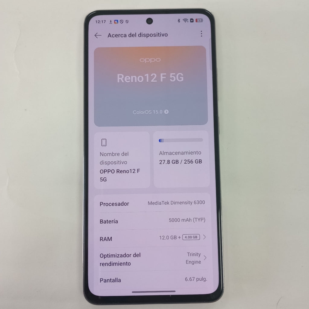 CELULAR OPPO  RENO 12F 5G CPH2637 256 GB 12 GB RAM (SEMINUEVO)