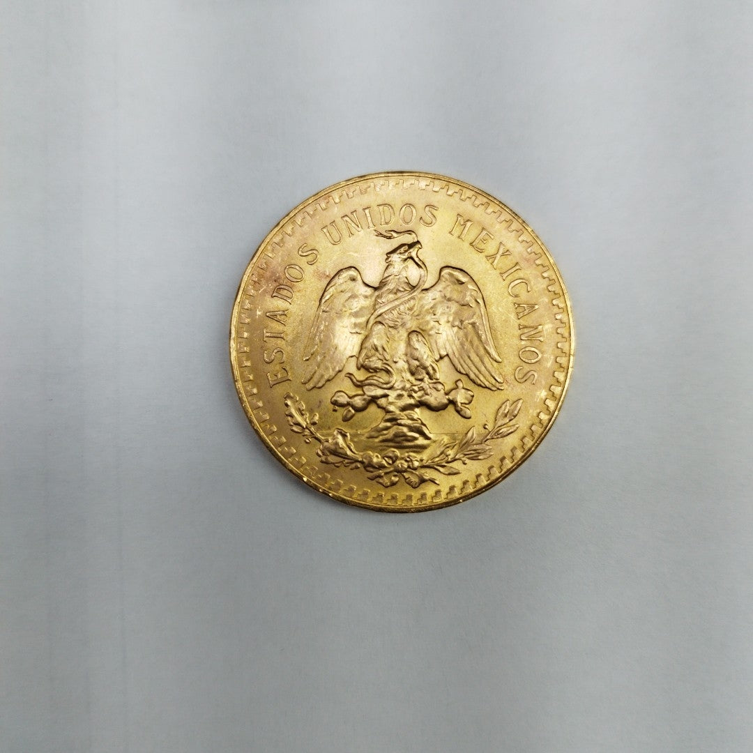 K1 41,60 GRMS - DTO. 0,00 GRMS - 21 K - AVALÚO 79372,80 * IDENTIFICACIÓN  MONEDA NOMINATIVA * MONEDAS PESOS  50 PESOS (SEMINUEVO)
