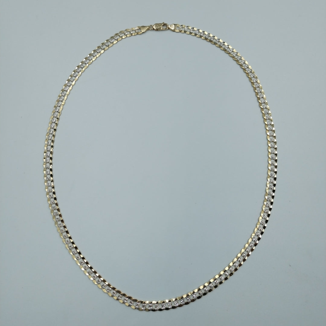 CADENAS BARBADA DIAMANTADA ORO 14K 28.5 (NUEVO)