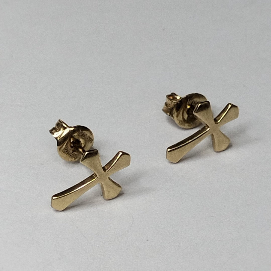10114BRO40700B407 FRD3 BROQUEL EN FORMA DE CRUZ PULIDA O/A ORO 14K 1GRS (NUEVO)