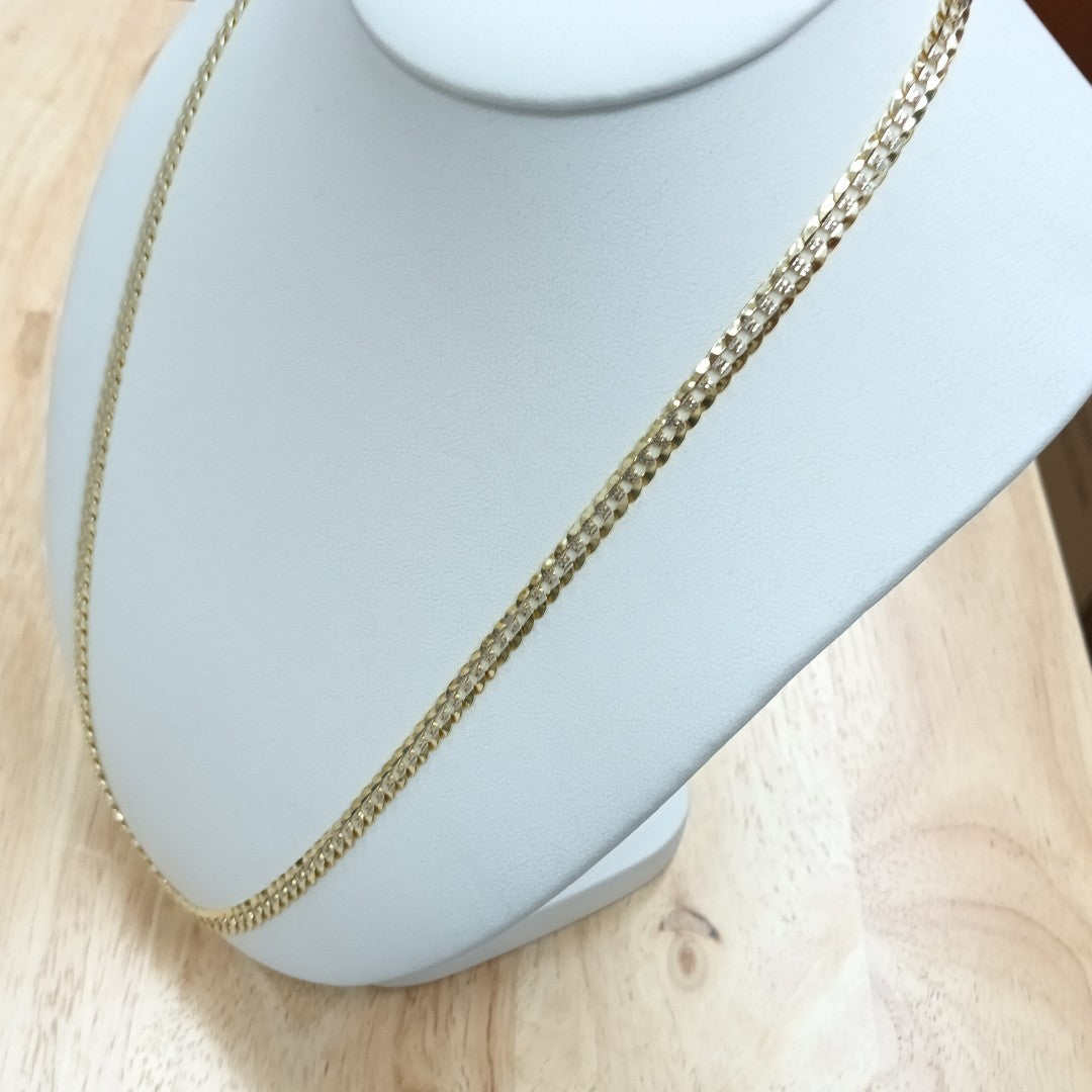 CADENAS BARBADA DIAMANTADA ORO 14K 17 (NUEVO)