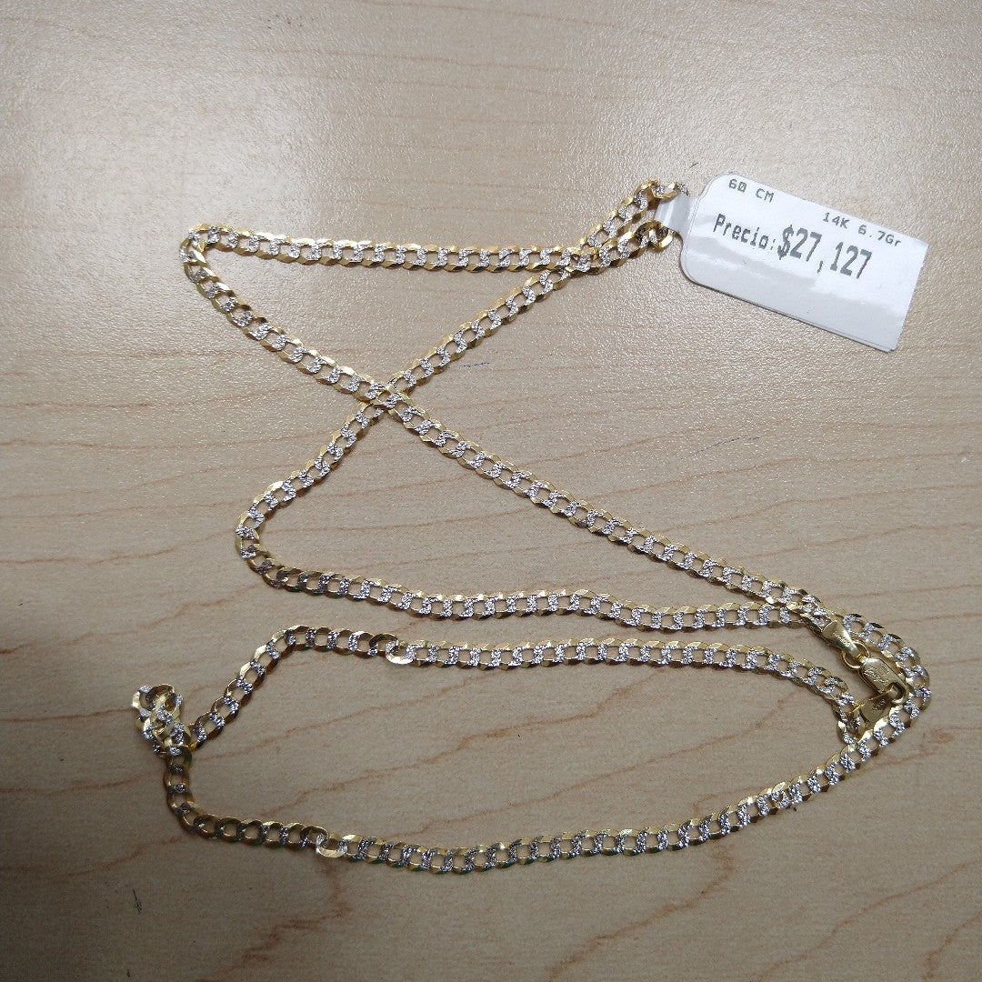 CADENAS BARBADA DIAMANTADA ORO 14K 6.7 (NUEVO)