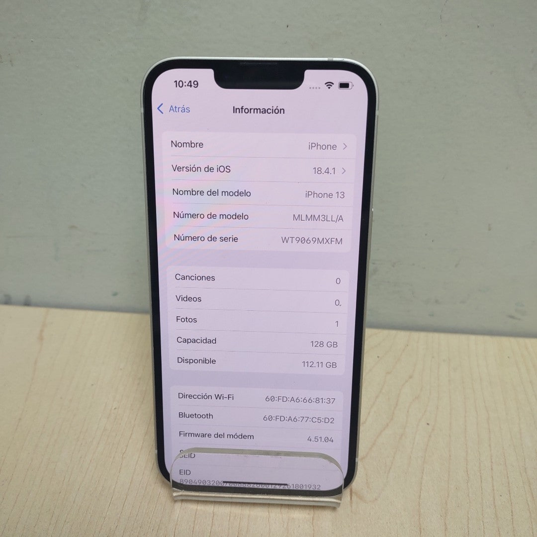 CELULAR APPLE IPHONE 13 A2482 128 GB 4 GB RAM (SEMINUEVO)