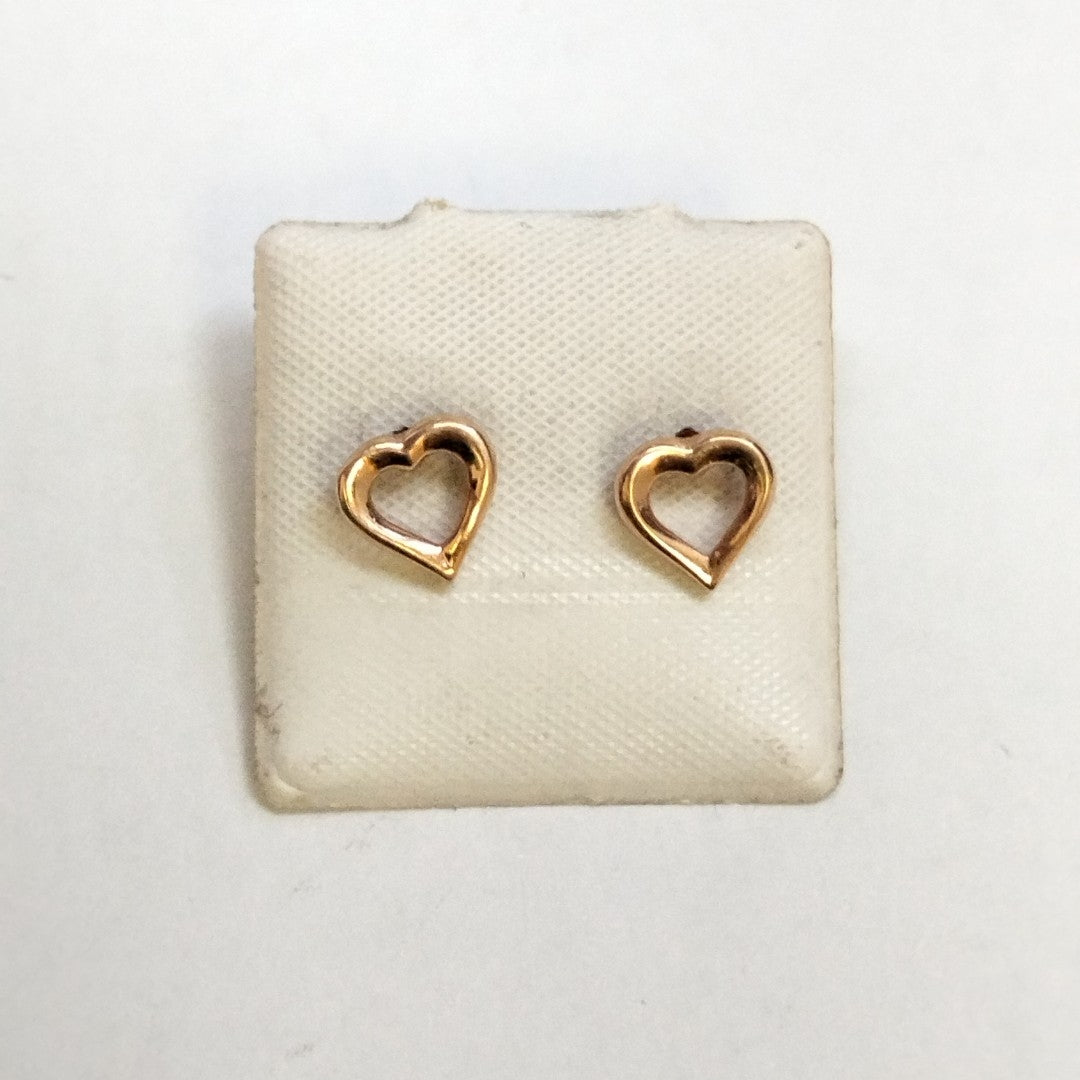 10212BRO00000B808 FRD5 BROQUELES CORAZON HUECO O/R ORO 14K 1GRS (NUEVO)