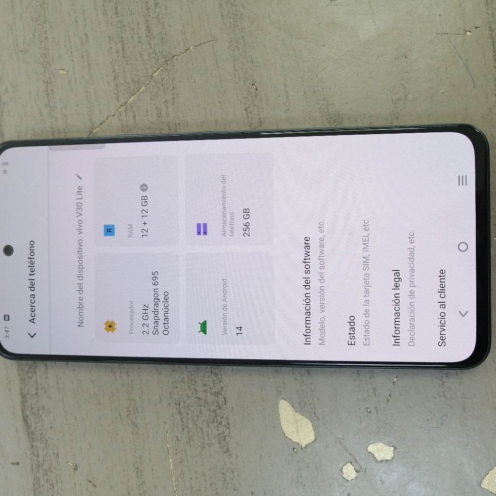 CELULAR VIVO V30 LITE V2314 (2023) 256 GB 12 GB RAM (SEMINUEVO)