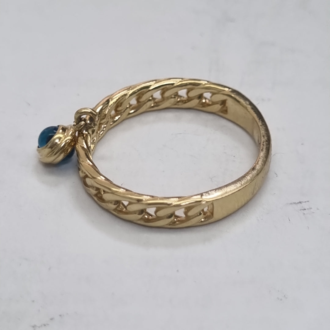 10005AND39175B391 FRD3 ANILLO DE CADENA CON UN OJITO COLGANDO ORO 14K 3.6GRS (NUEVO)