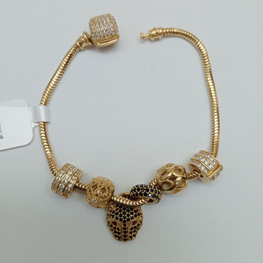 PULSERA CHARM ORO 14K 16 (NUEVO)