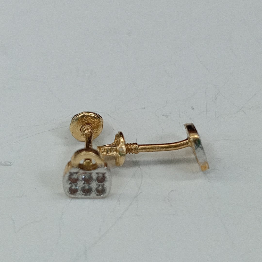 10950BRO88900B763 FRD11 BROQUELES ORO 14K 1PZAS (NUEVO)