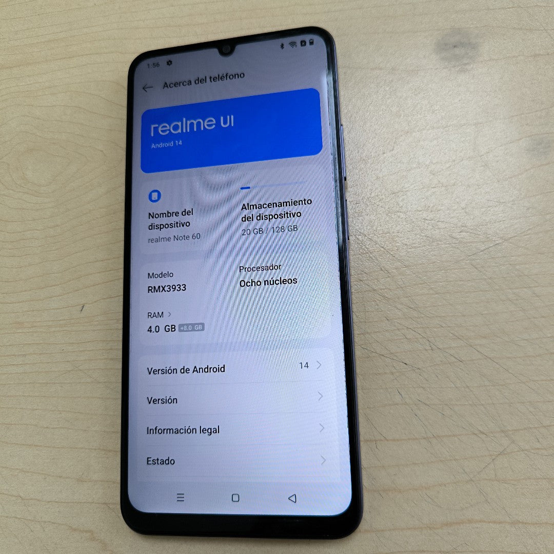 CELULAR REALME REALME NOTE 60-RMX3933(2023) 128 GB 4 GB RAM (SEMINUEVO)