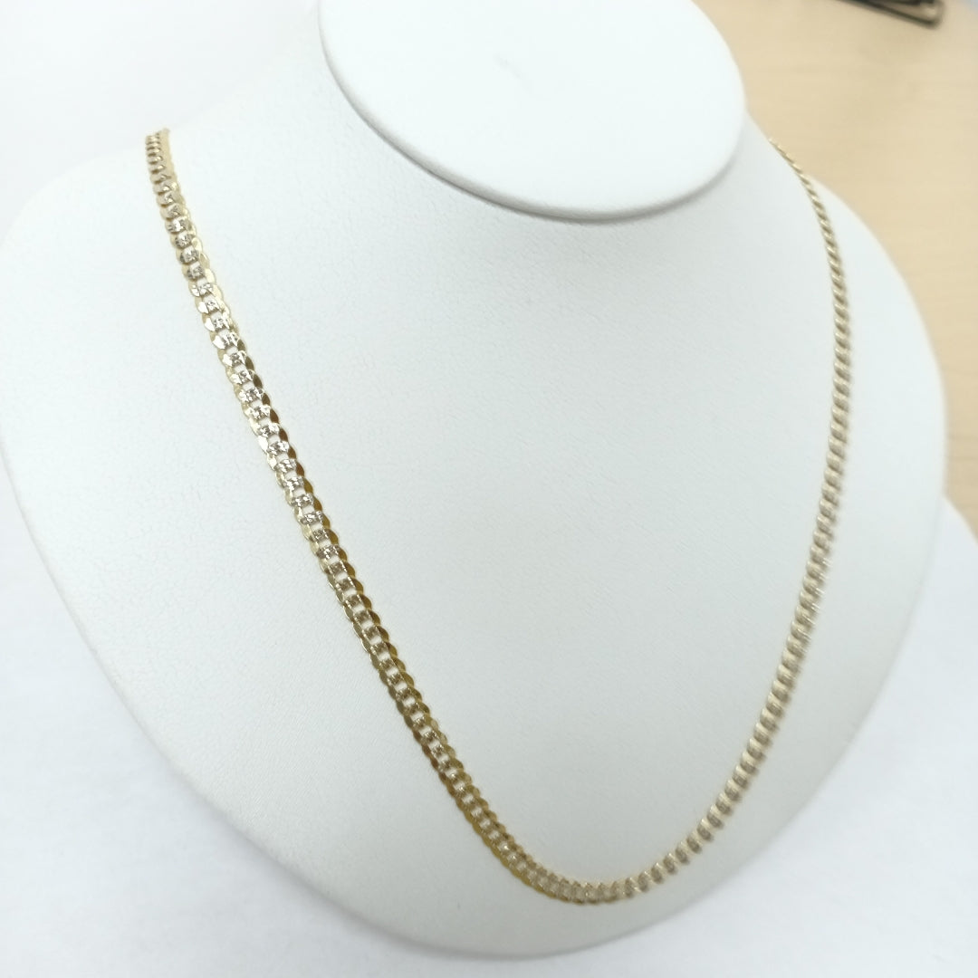 CADENAS BARBADA DIAMANTADA ORO 14K 11.6 (NUEVO)