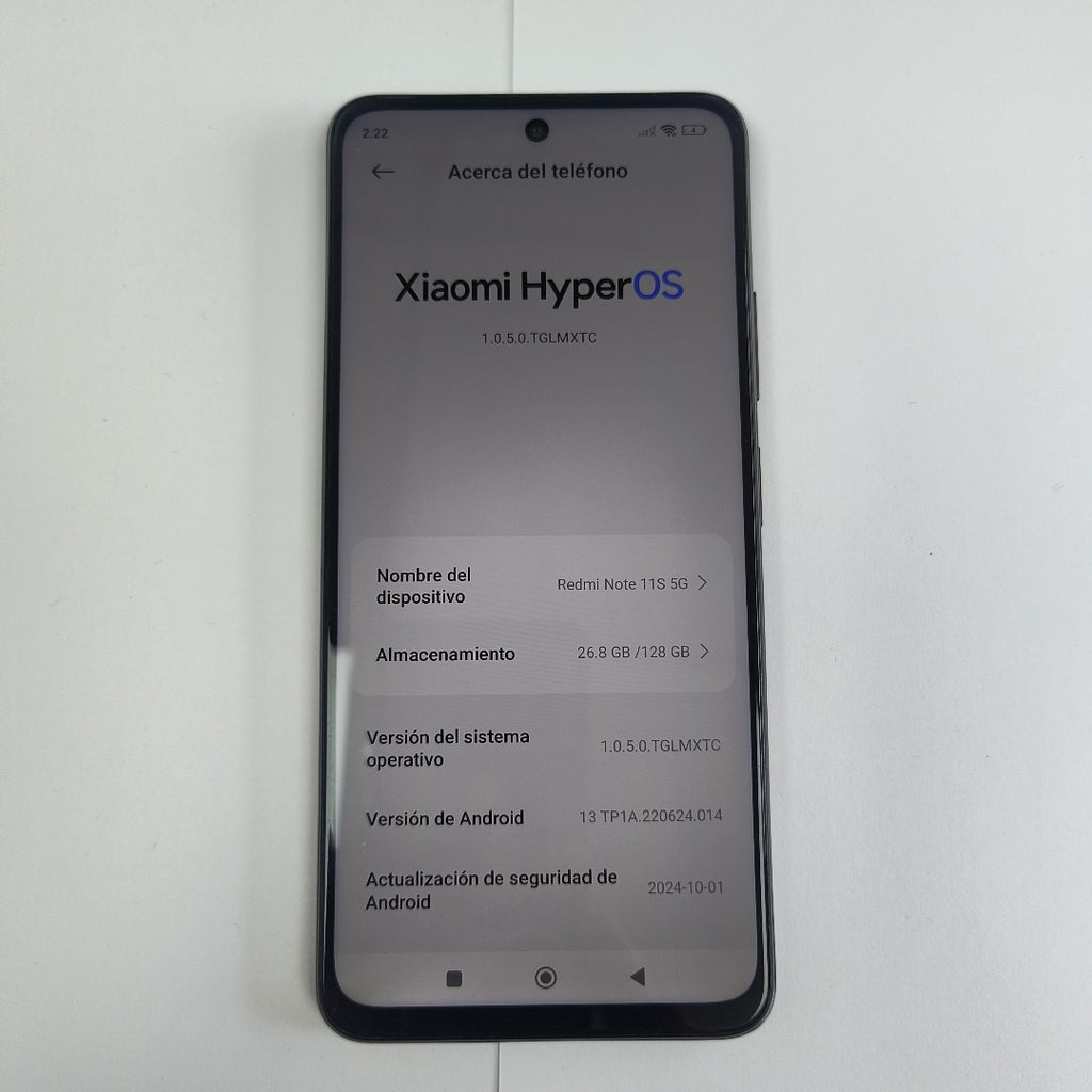 CELULAR XIAOMI REDMI NOTE 11S 5G 22031116BG 128 GB 4 GB RAM (SEMINUEVO)