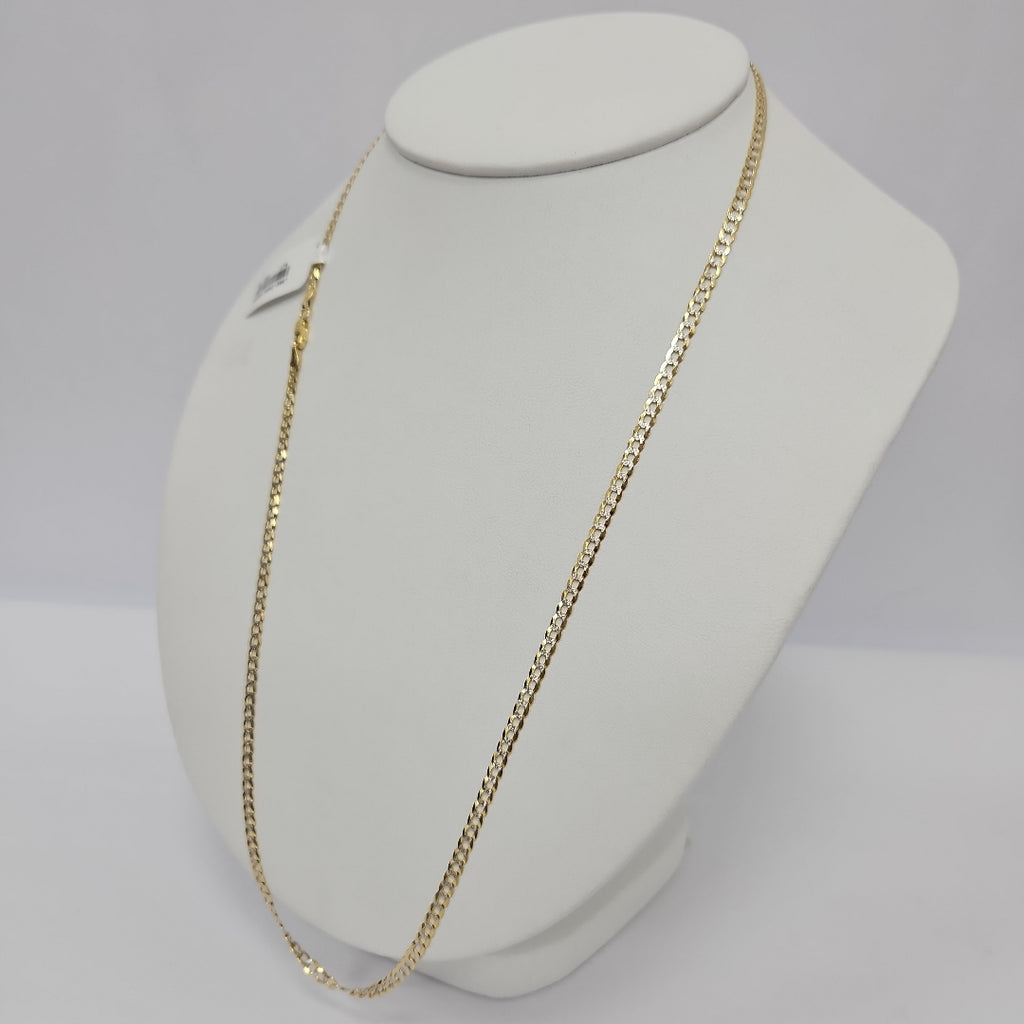 CADENAS BARBADA DIAMANTADA ORO 14K 6.6 (NUEVO)
