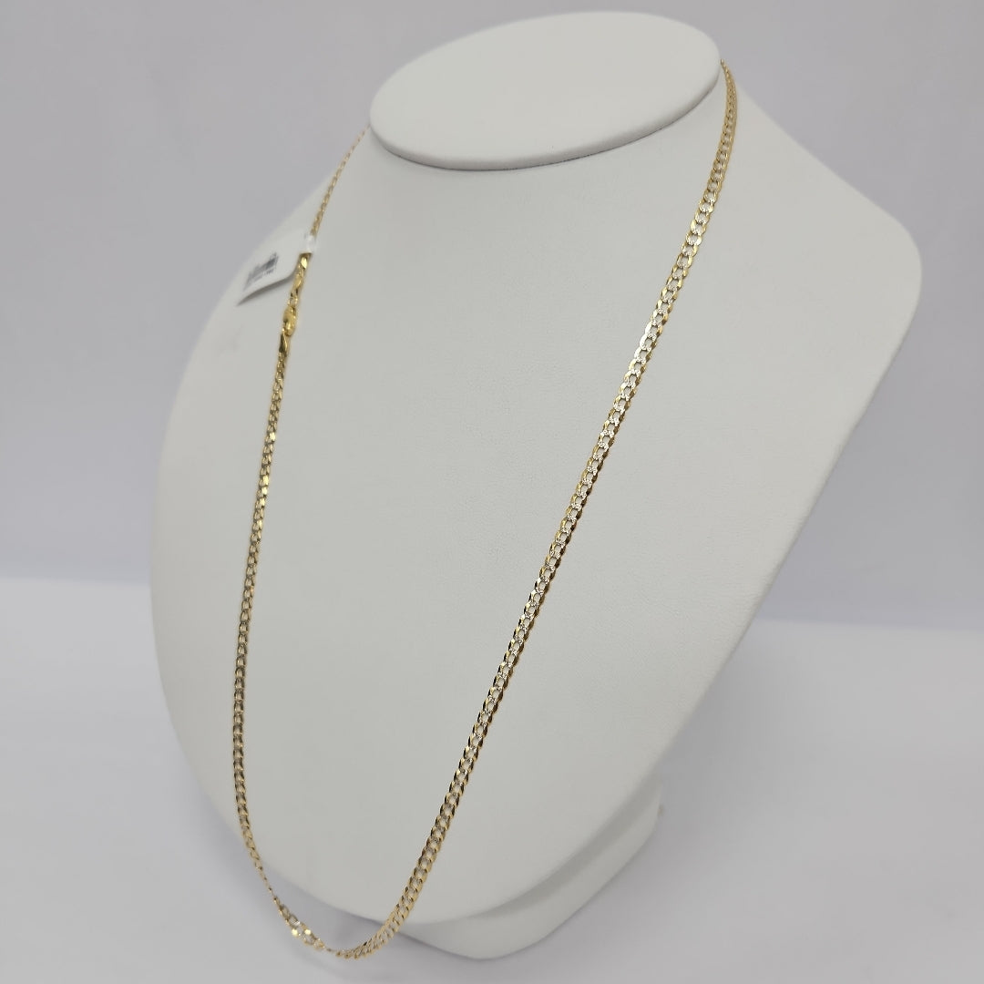 CADENAS BARBADA DIAMANTADA ORO 14K 6.6 (NUEVO)