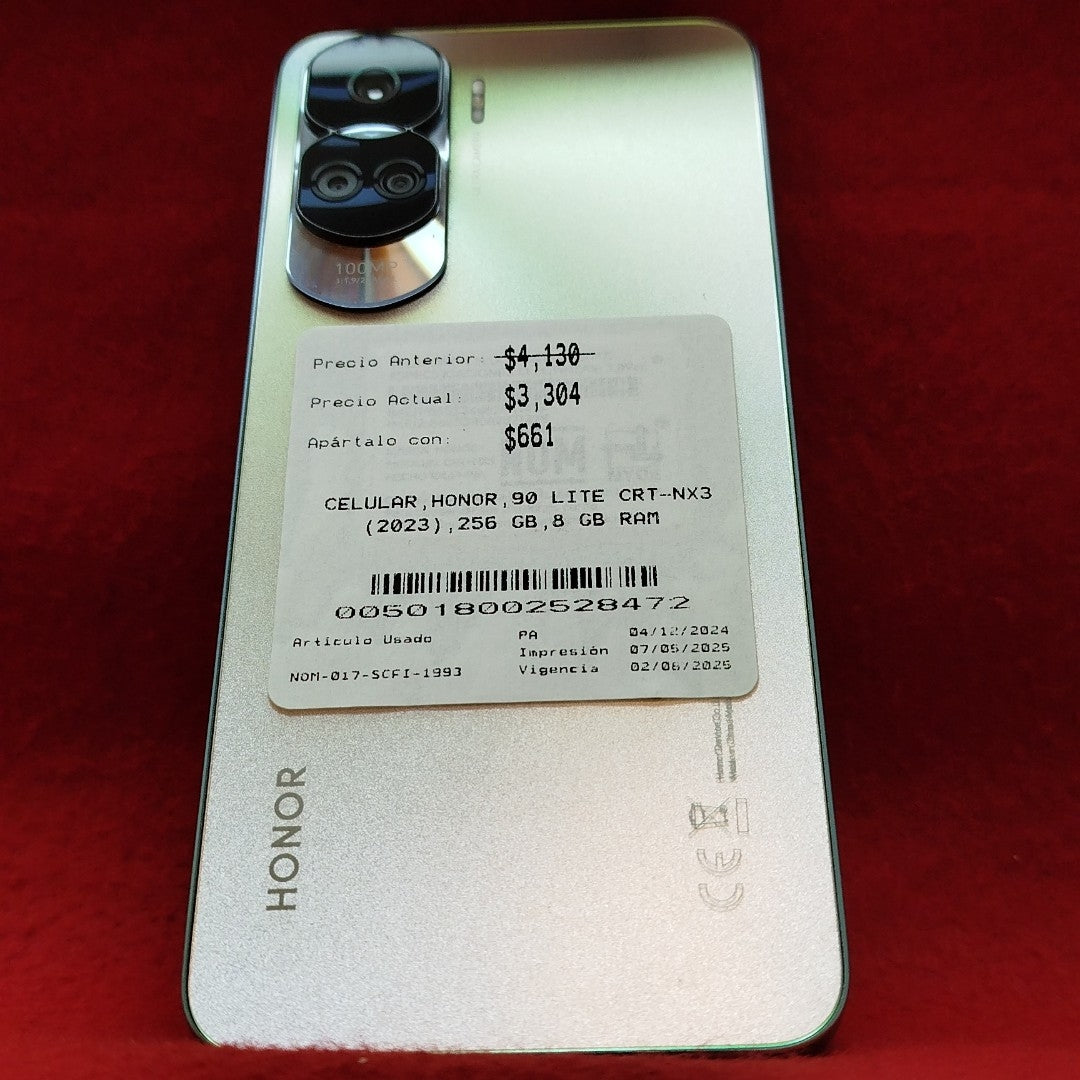 CELULAR HONOR 90 LITE CRT-NX3 (2023) 256 GB 8 GB RAM (SEMINUEVO)