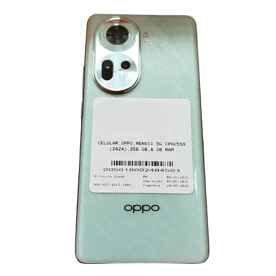 CELULAR OPPO  RENO11 5G CPH2599 (2024) 256 GB 8 GB RAM (SEMINUEVO)