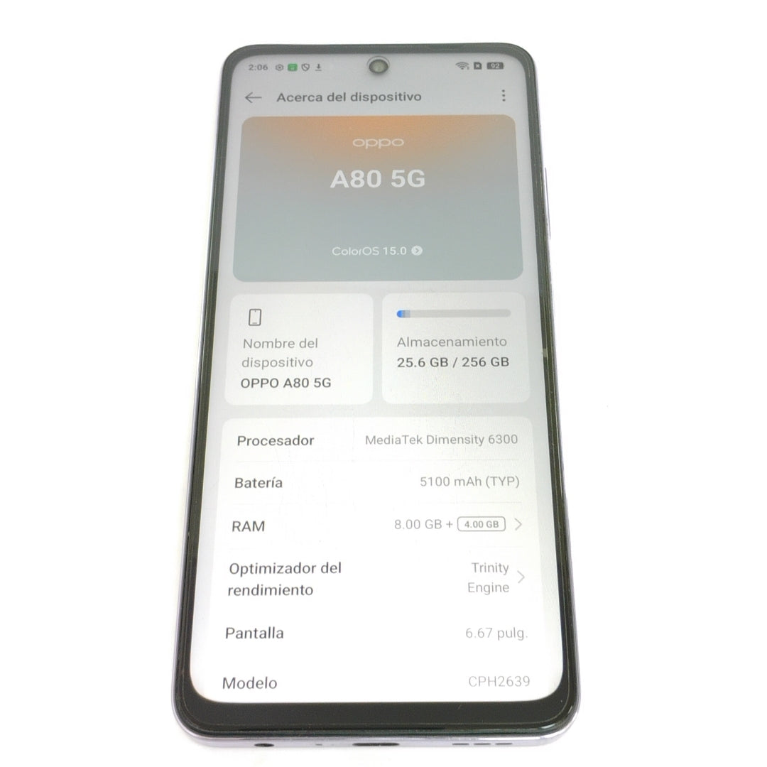CELULAR OPPO  A80 5G CPH2639 (2024) 256 GB 8 GB RAM (SEMINUEVO)