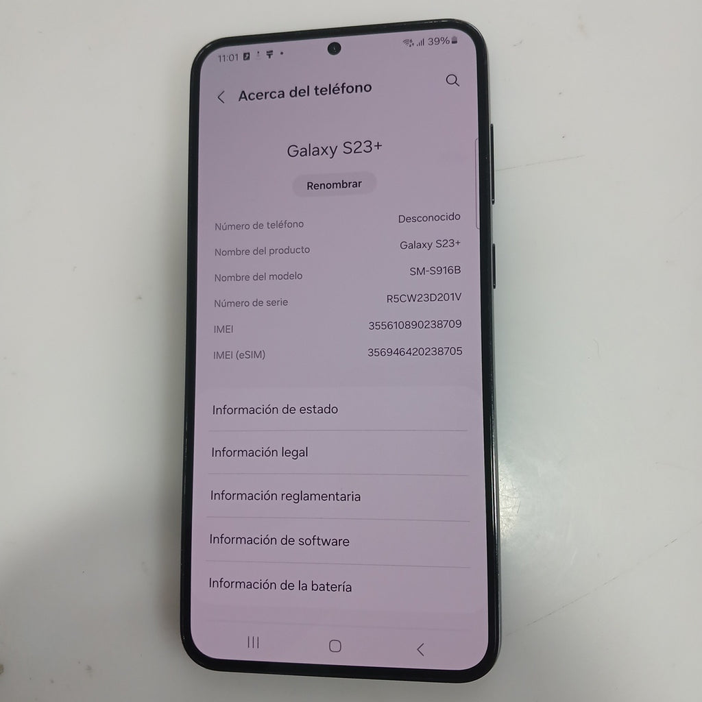 CELULAR SAMSUNG GALAXY S23+ SM-S916B 256 GB 8 GB RAM (SEMINUEVO)
