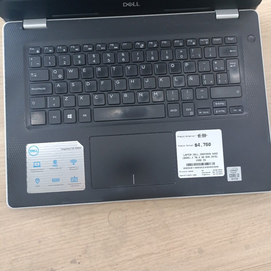 LAPTOP DELL INSPIRON 3493 (2020) 1 TB 4 GB RAM (SEMINUEVO)