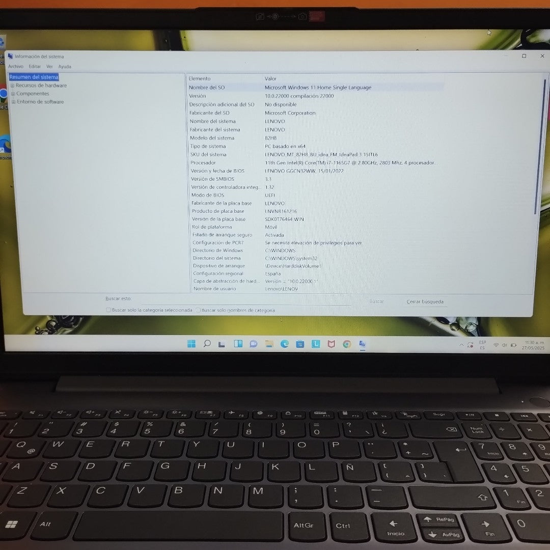 LAPTOP LENOVO IDEAPAD 3 15ITL6 (2022) 512 GB SSD 8 GB RAM (SEMINUEVO)