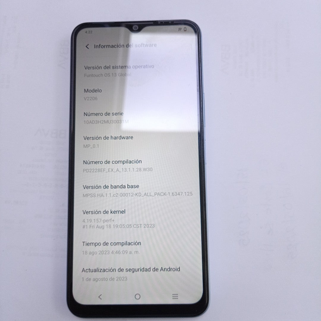 CELULAR VIVO Y22S V2206 128 GB 6 GB RAM (SEMINUEVO)