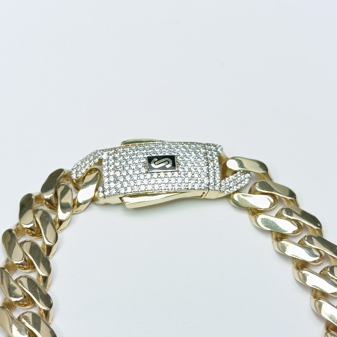 PULSERA CABALLERO MONACO ORO 10K 16.3 (NUEVO)
