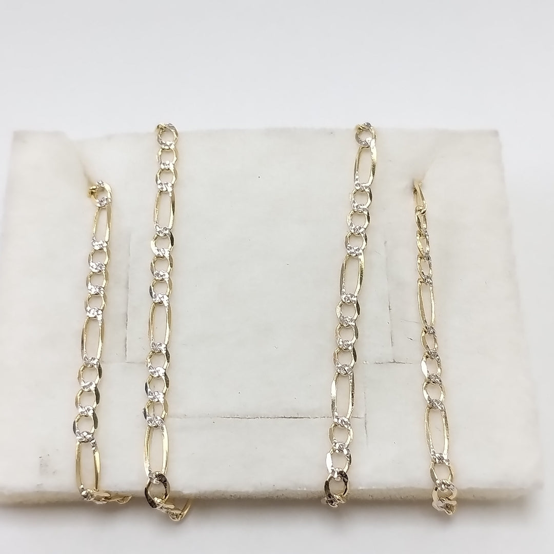 CADENAS CARTIER 3*1 DIAMANTADA ORO 14K 7.4 (NUEVO)