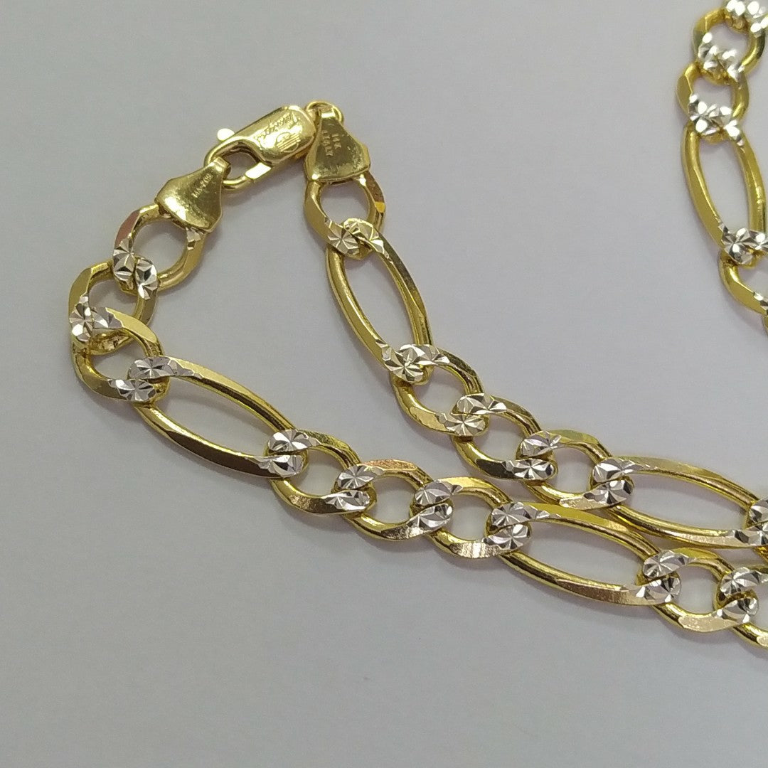 CADENAS CARTIER 3*1 DIAMANTADA ORO 14K 43.8 (NUEVO)