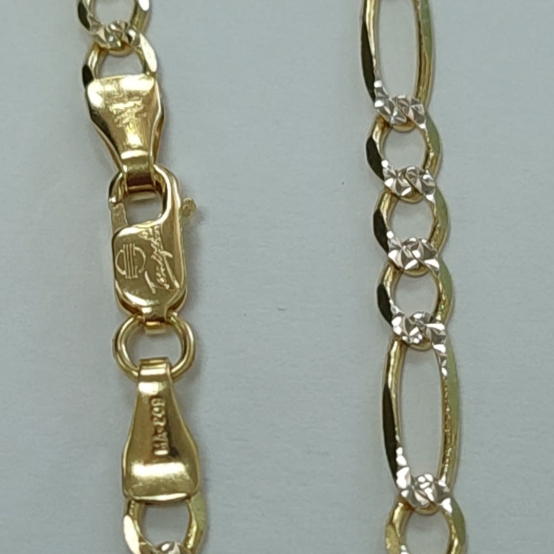 CADENAS CARTIER 3*1 DIAMANTADA ORO 14K 7.5 (NUEVO)