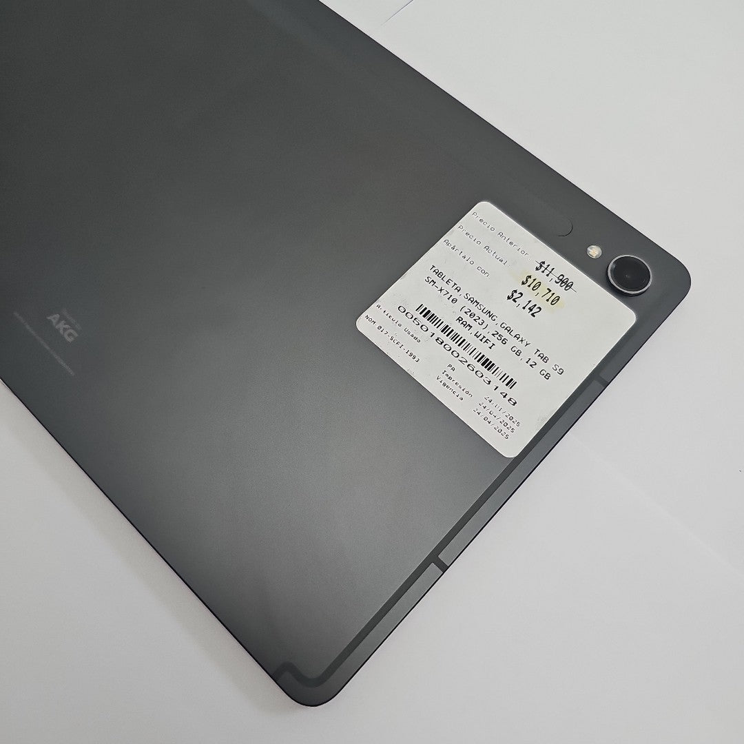TABLETA SAMSUNG GALAXY TAB S9 SM-X710 (2023) 256 GB 12 GB RAM (SEMINUEVO)