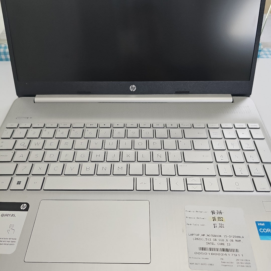 LAPTOP HP NOTEBOOK 15-DY2500LA (2023) 512 GB SSD 8 GB RAM (SEMINUEVO)