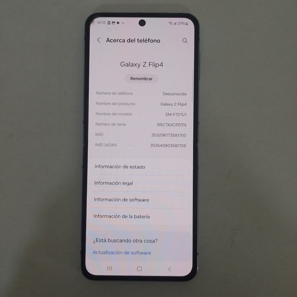 CELULAR SAMSUNG GALAXY Z FLIP4 SM-F721U (2022) 128 GB 8 GB RAM (SEMINUEVO)
