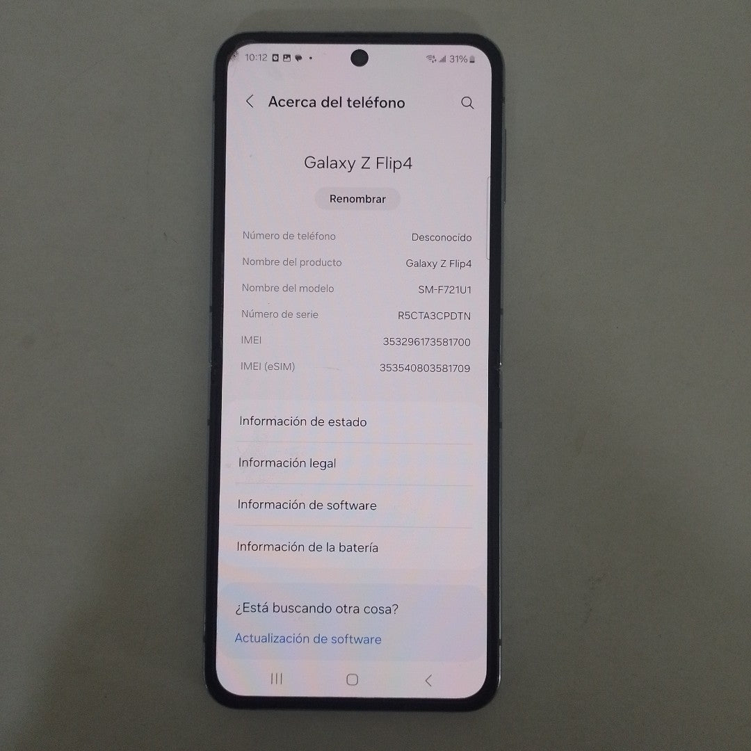 CELULAR SAMSUNG GALAXY Z FLIP4 SM-F721U (2022) 128 GB 8 GB RAM (SEMINUEVO)