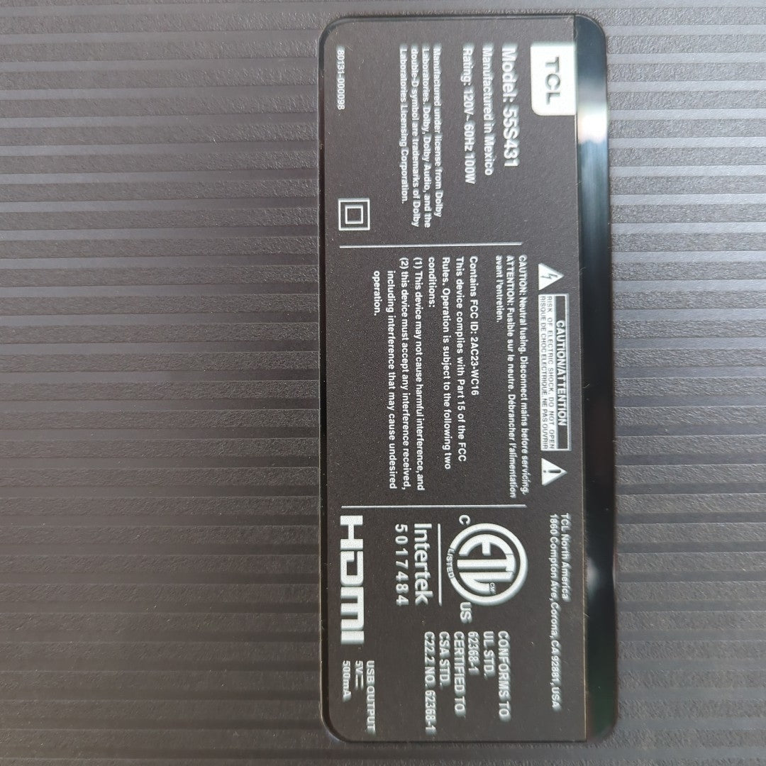 PANTALLA TCL 55S431 (2022) 55" LED 4K (SEMINUEVO)