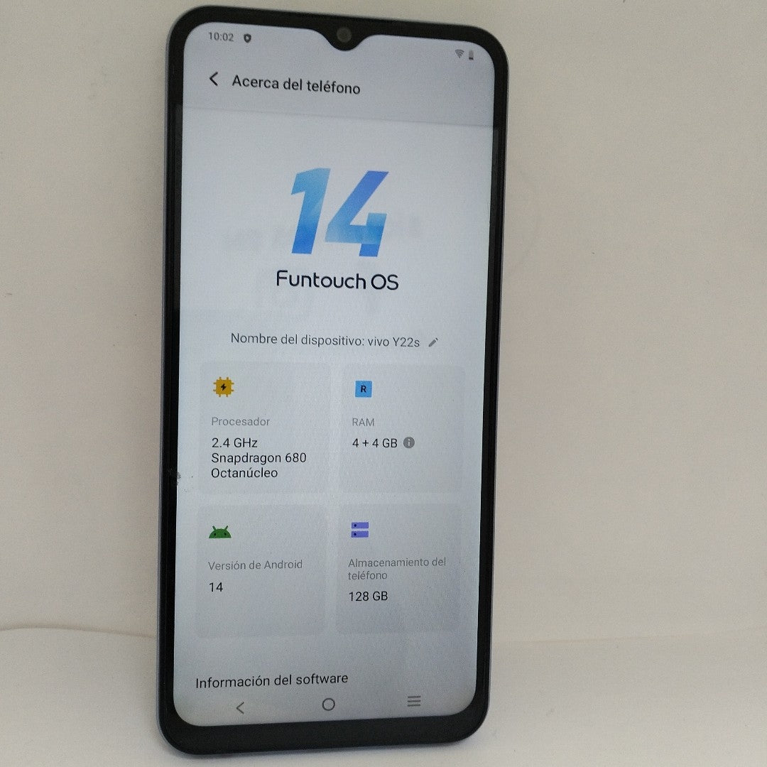 CELULAR VIVO Y22S V2206 128 GB 4 GB RAM (SEMINUEVO)