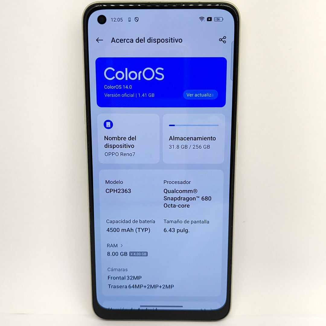 CELULAR OPPO  RENO7 CPH2363 (2022) 256 GB 8 GB RAM (SEMINUEVO)