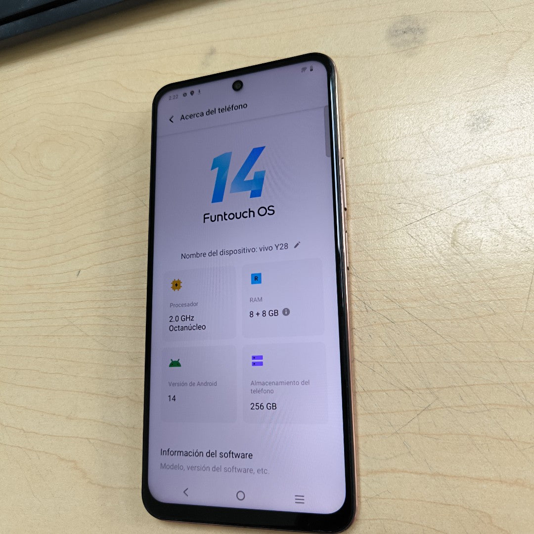 CELULAR VIVO Y28 V2352 256 GB 8 GB RAM (SEMINUEVO)