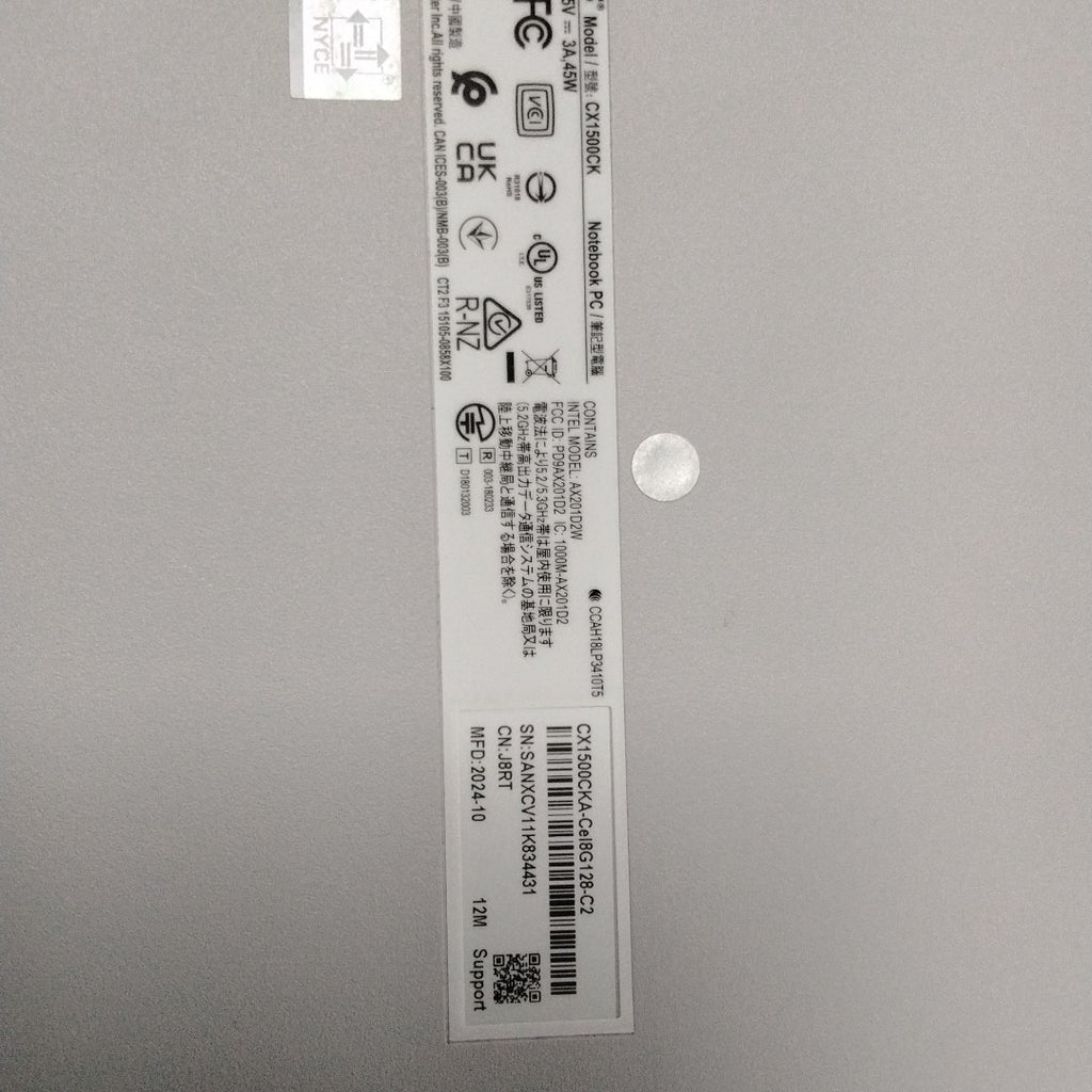 LAPTOP ASUS CHROMEBOOK CX1500CKA-CEL8G128-C2 (2023) 128 GB 8 GB RAM (SEMINUEVO)