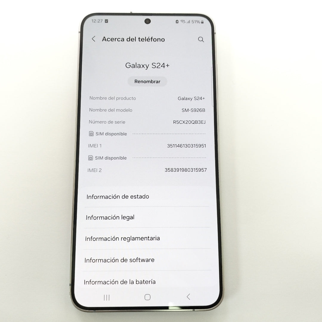 CELULAR SAMSUNG GALAXY S24 + SM-S926B (2024) 512 GB 12 GB RAM (SEMINUEVO)