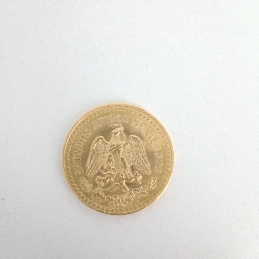 K1 41.7 GRMS - DESC.  0 GRAMOS - 21 K - AVALÚO  65302.2 * * IDENTIFICACIÓN  MONEDA NOMINATIVA. * MONEDAS PESOS  50 PESO (SEMINUEVO)