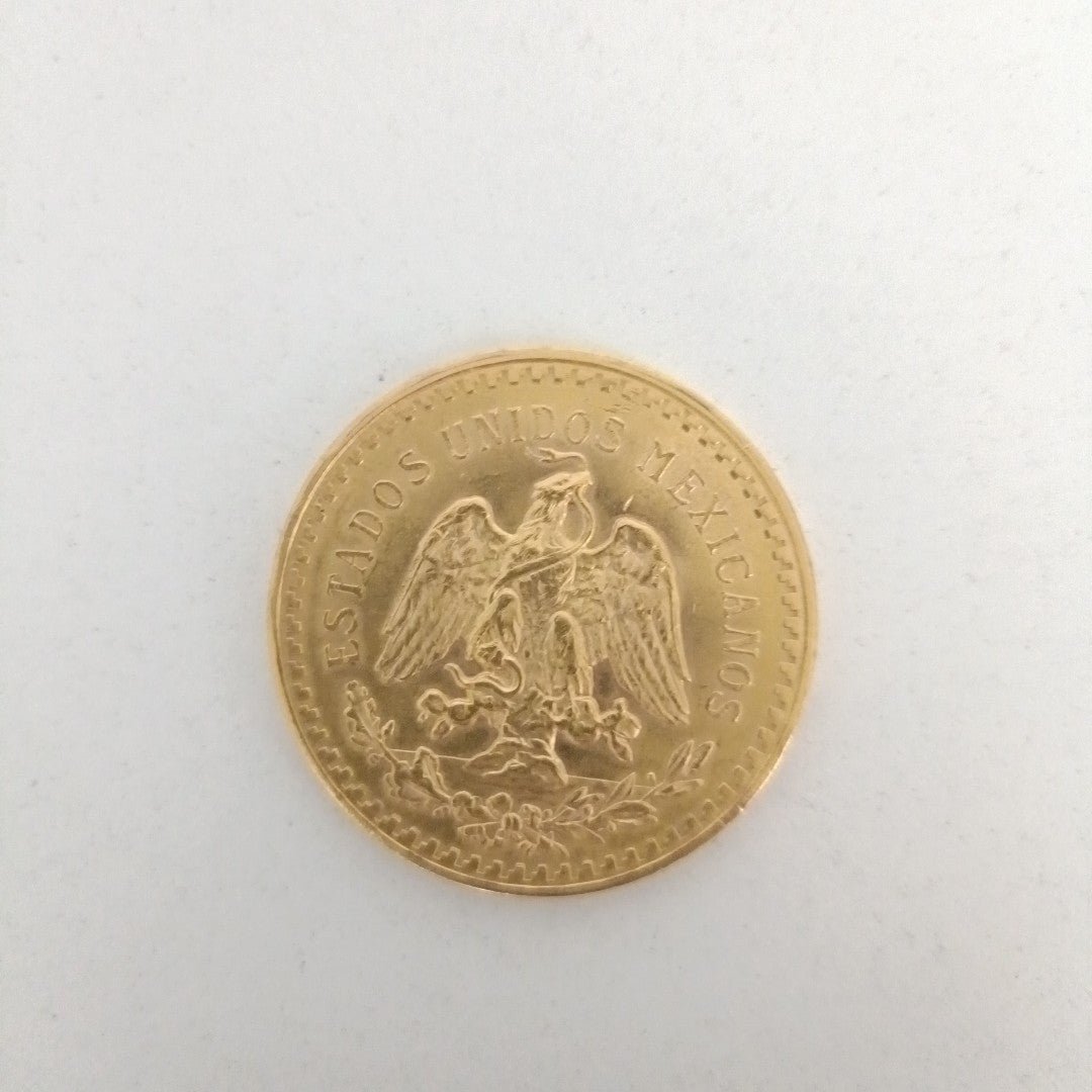 K1 41.6 GRMS - DESC.  0 GRAMOS - 21 K - AVALÚO  75254.4 * * IDENTIFICACIÓN  MONEDA NOMINATIVA. * MONEDAS PESOS  50 PESO (SEMINUEVO)
