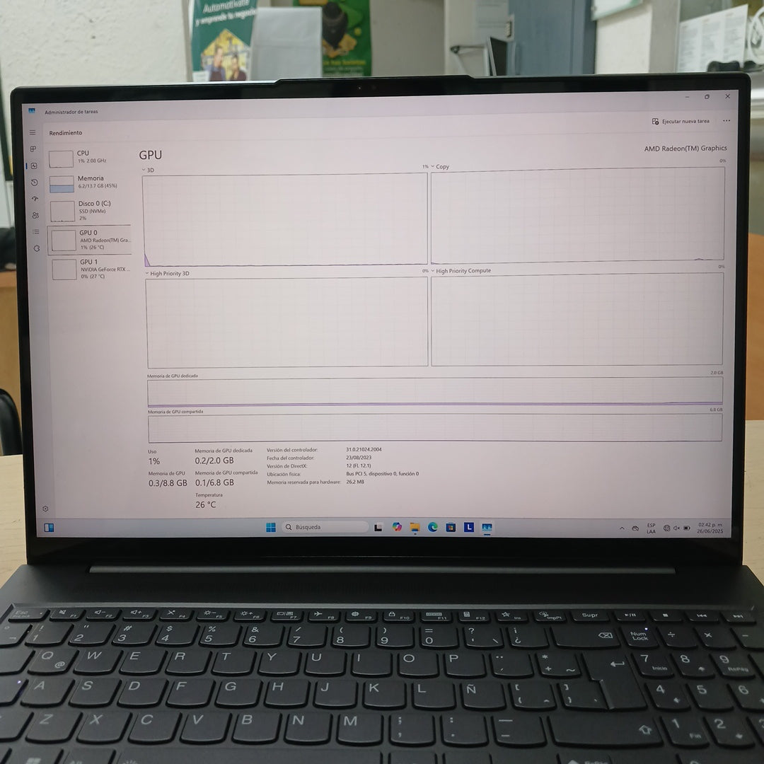 LAPTOP LENOVO YOGA SLIM 7 PRO 16ARH7 (2022) 512 GB SSD 16 GB RAM (SEMINUEVO)