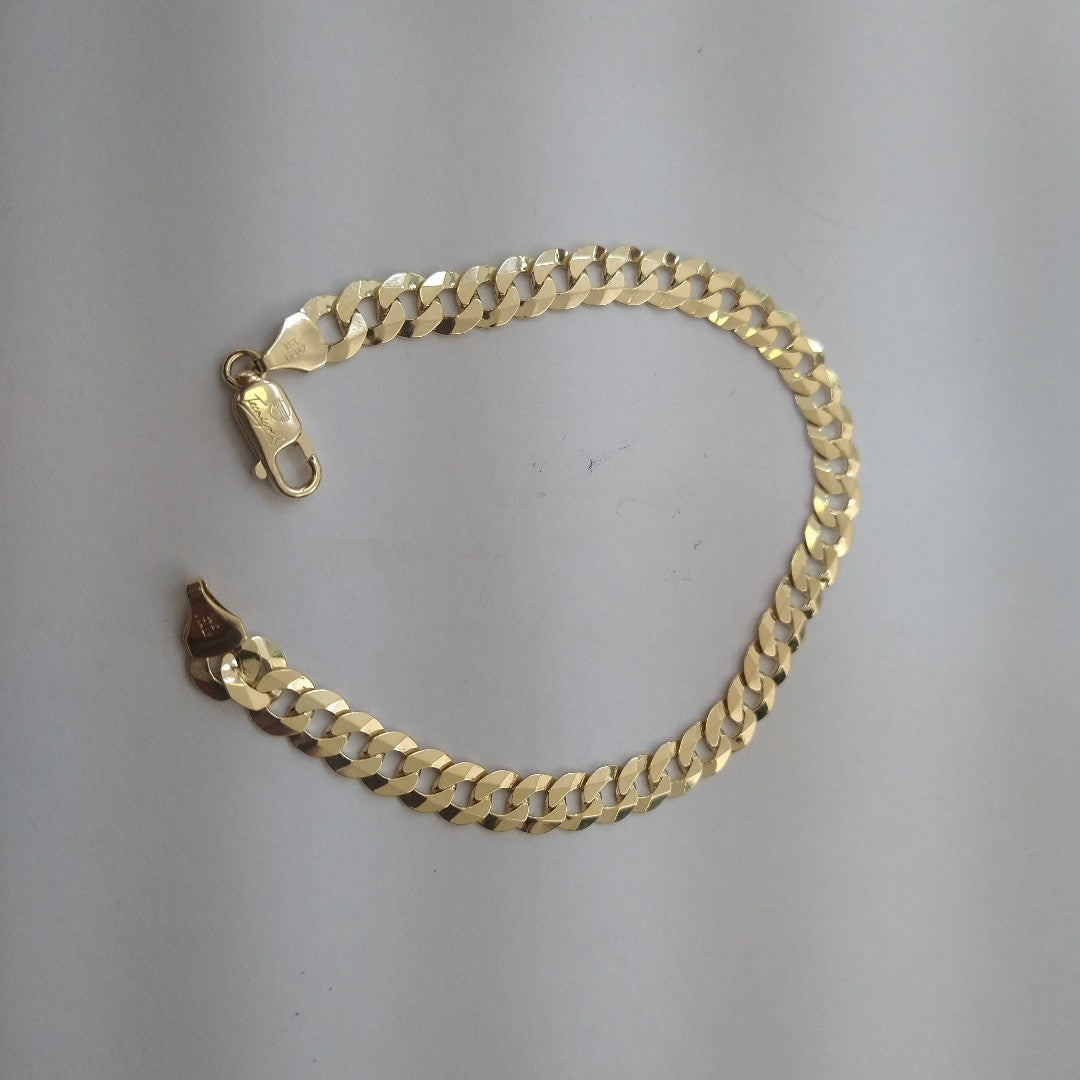 PULSERAS CABALLERO BARBADA AMARILLA ORO 14K 10.7 (NUEVO)