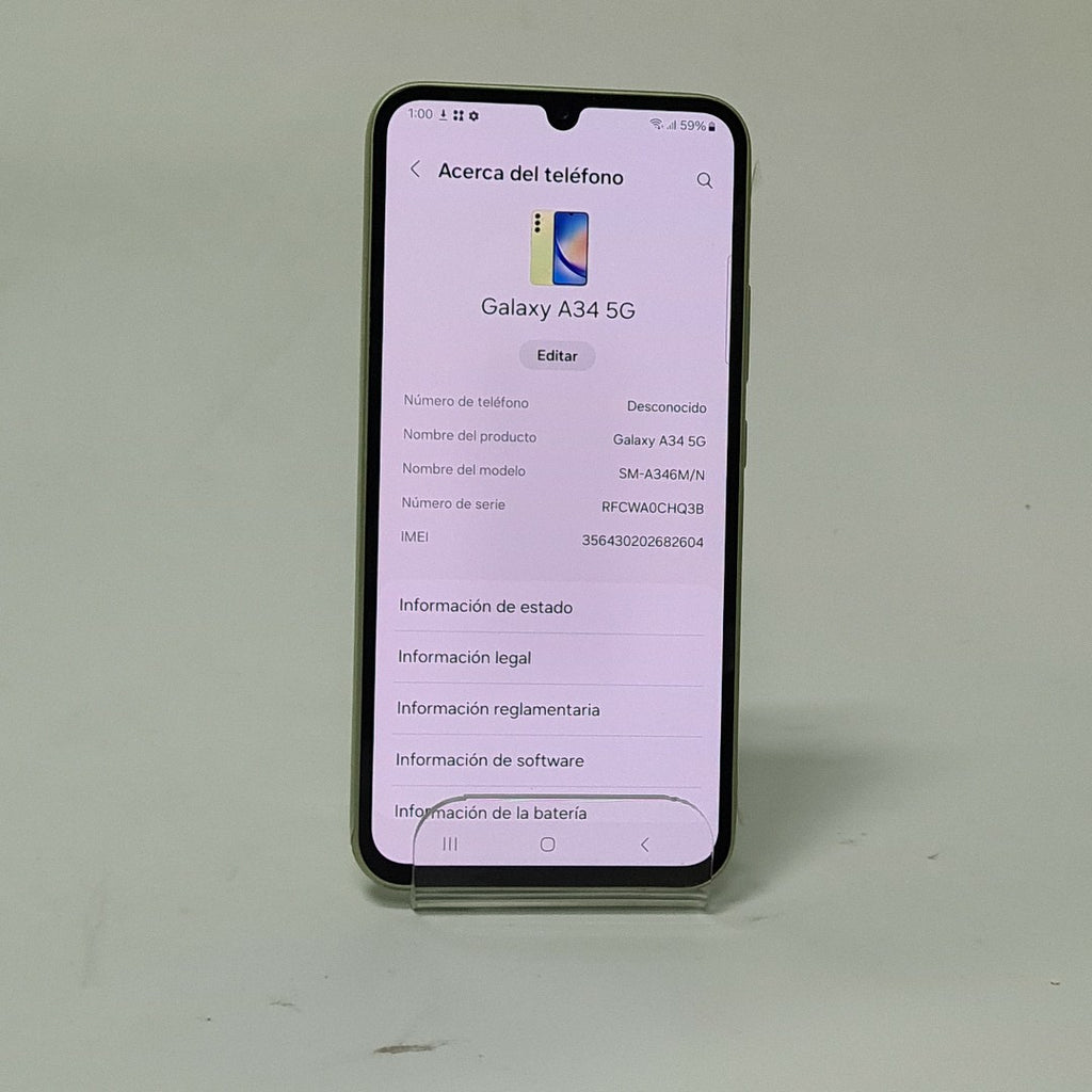 CELULAR SAMSUNG GALAXY A34 5G SM-A346M/N 128 GB 6 GB RAM (SEMINUEVO)