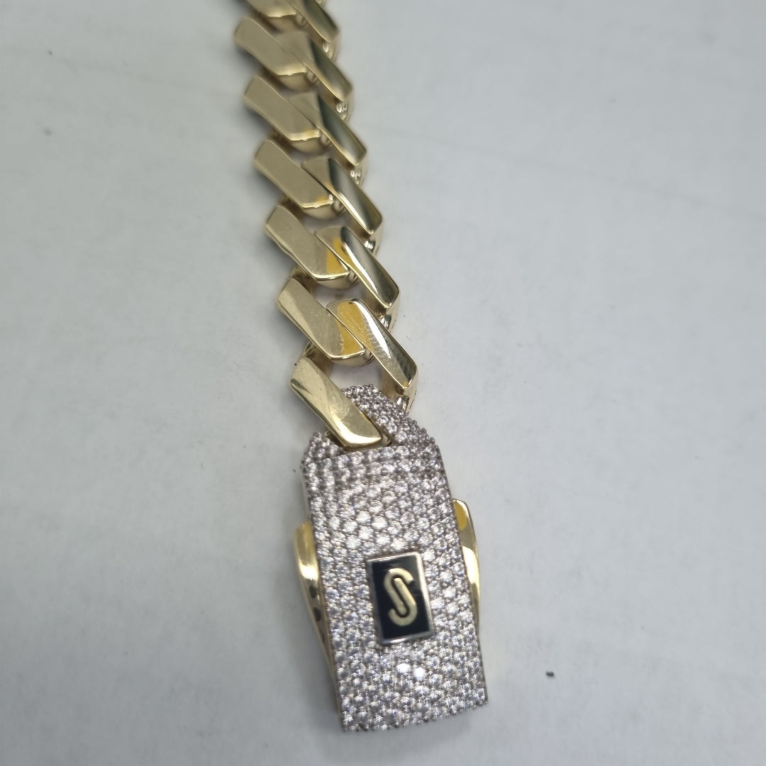 PULSERA CABALLERO MONACO ORO 10K 19 (NUEVO)