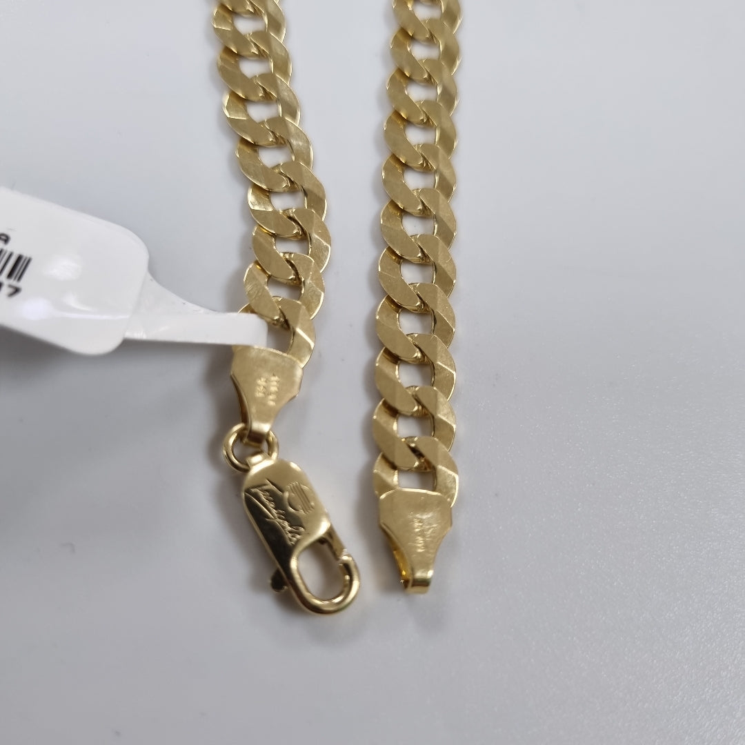 PULSERAS CABALLERO BARBADA AMARILLA ORO 14K 10.9 (NUEVO)